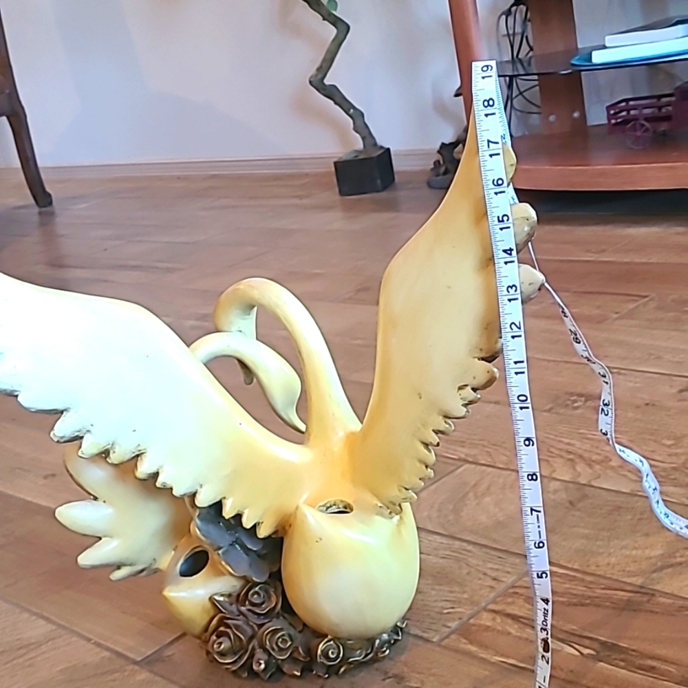 Vintage Swan Large Sculpture Candle Holder Rare Decor Love Birds Beautiful - Picture 13 of 16